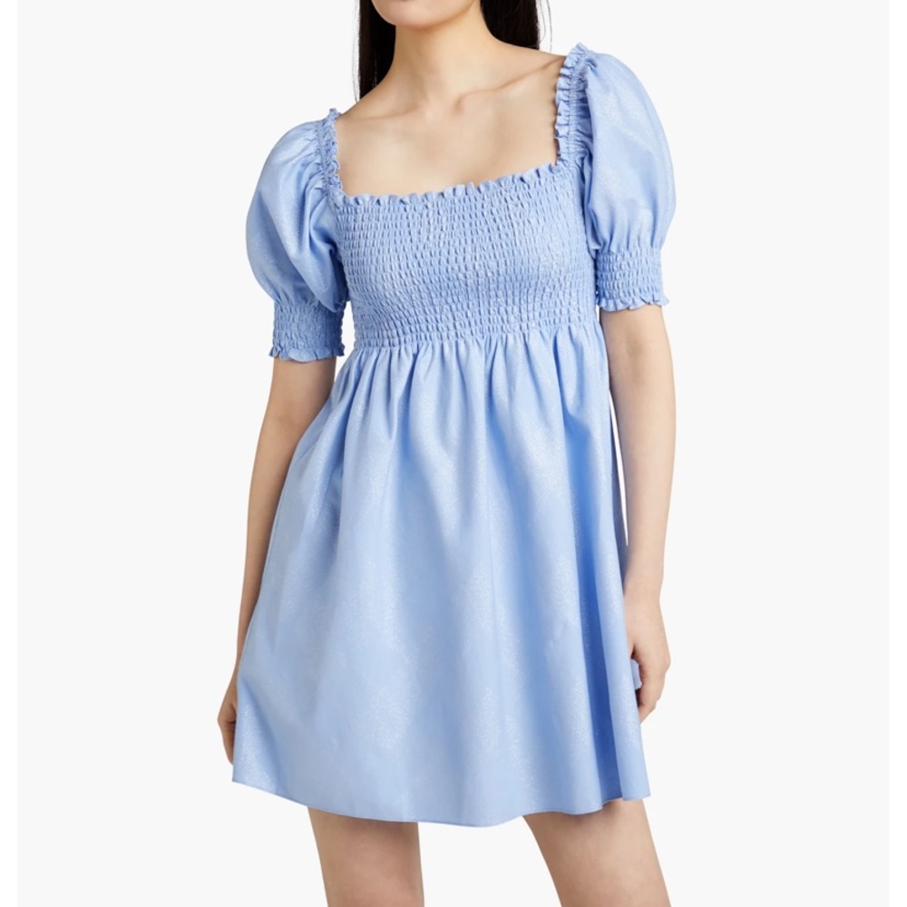 Hill House Home Athena Dress in Blue Glitter Check, NWT